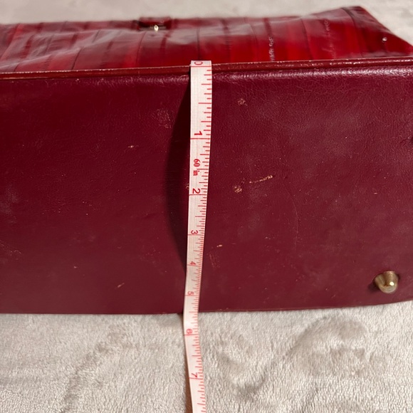 Leather handbag and matching lipstick holder ( made from real eel skin) - Picture 11 of 12